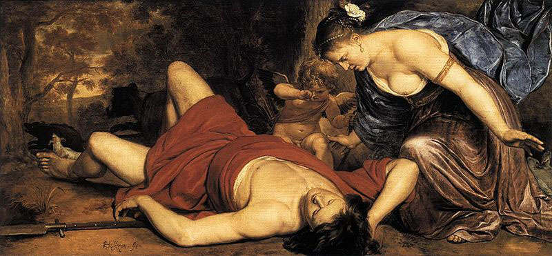 Venus and Cupid lamenting the dead Adonis